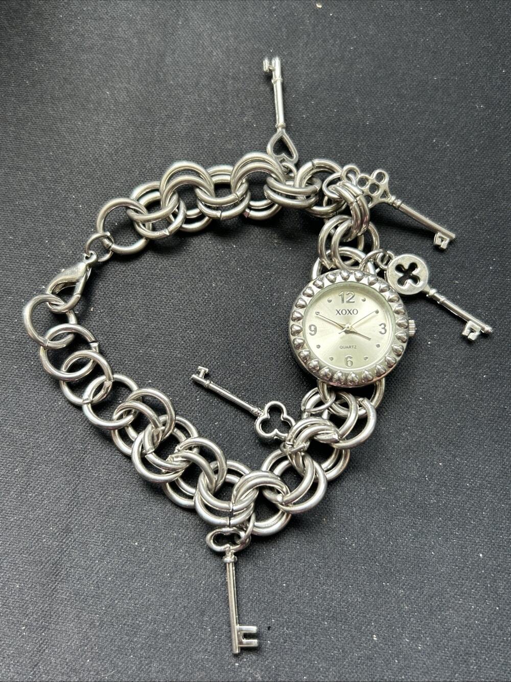 XOXO Silver Tone Key Charms Women’s Quartz Watch